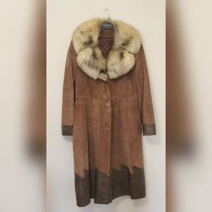 Vintage Fur Leather Coat